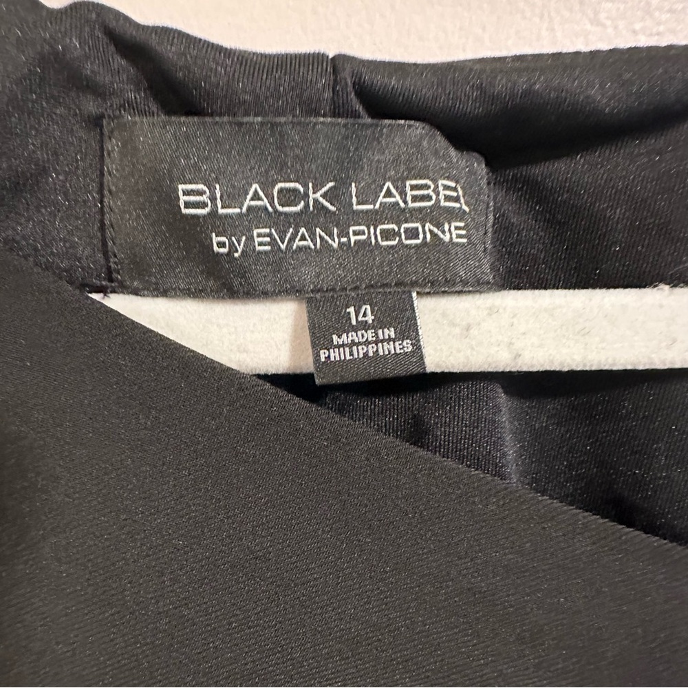 Black Label by Evan Picone Black Bodycon Evening Bead Cocktail Midi Dress Size14 - Picture 2 of 16